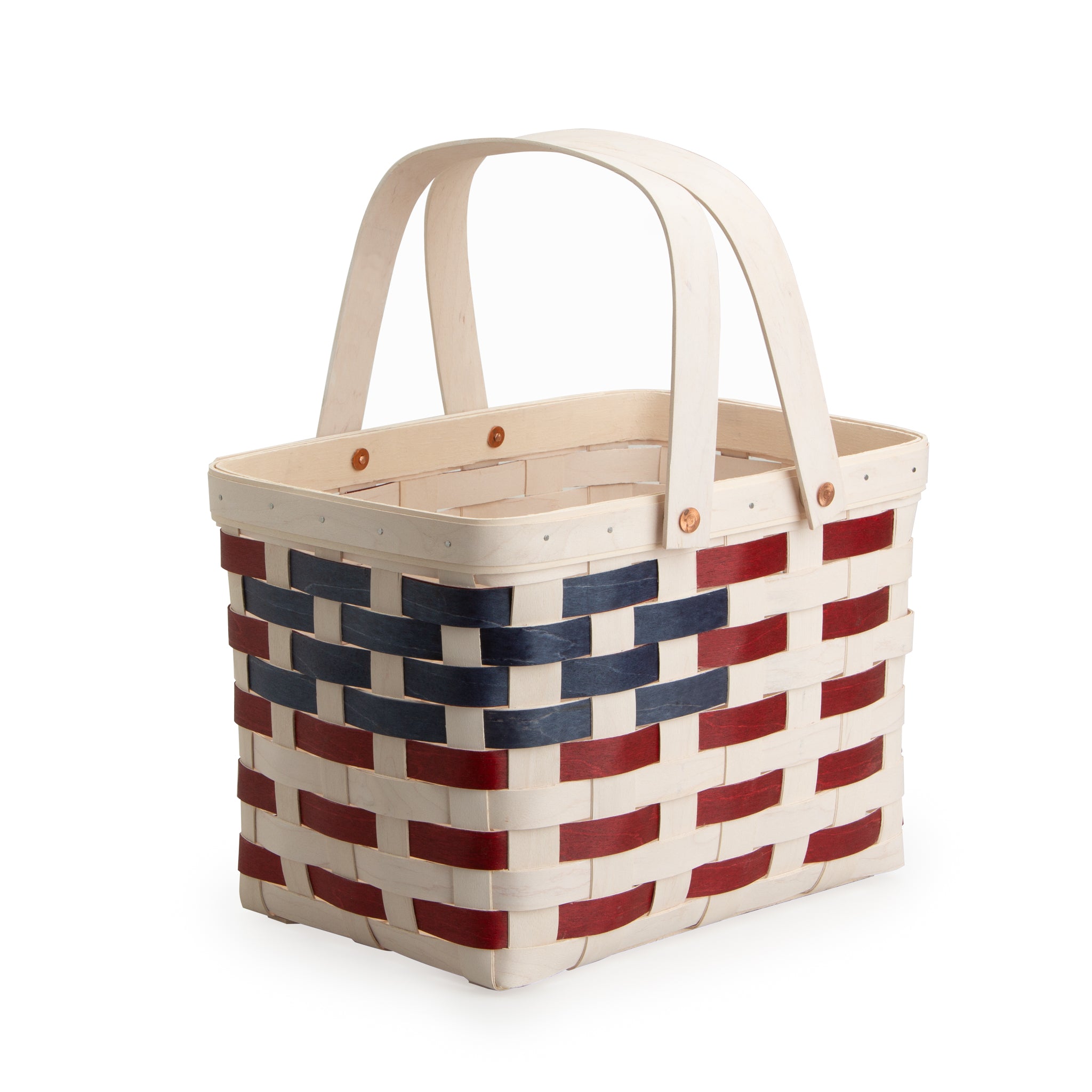 Americana Homestead Picnic Basket with Protectors - White