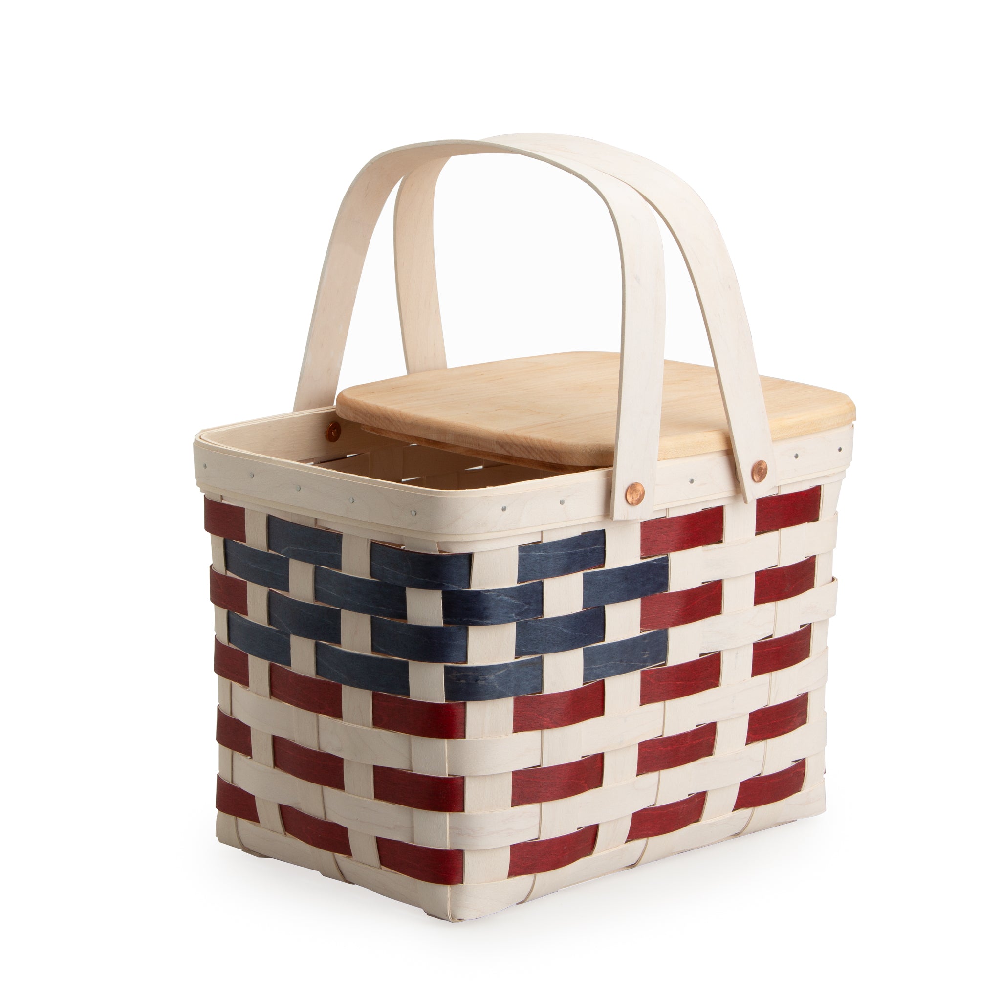 Americana Homestead Picnic Basket with Lid and Protectors - White - 图片 13