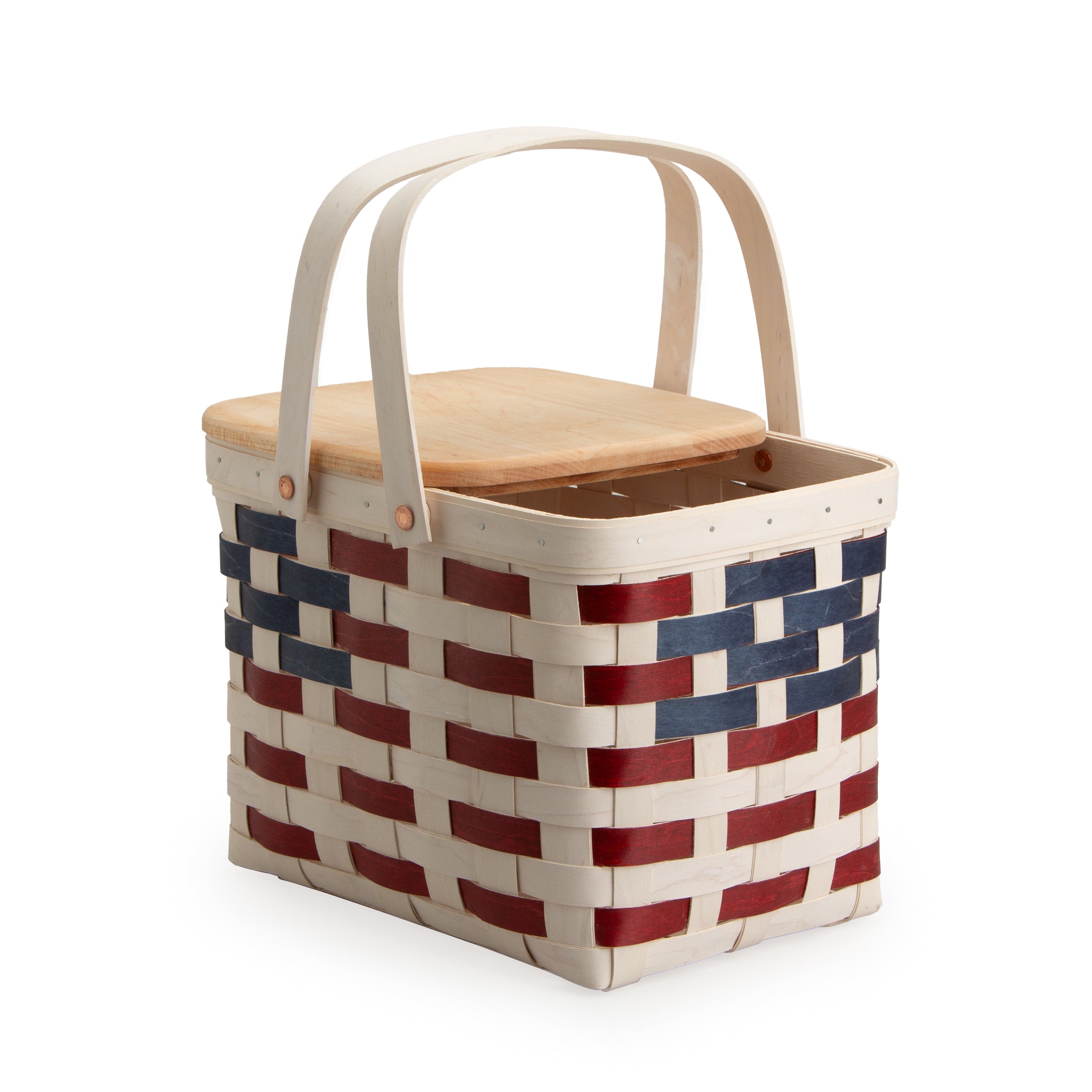 Americana Homestead Picnic Basket with Lid and Protectors - White - 图片 8