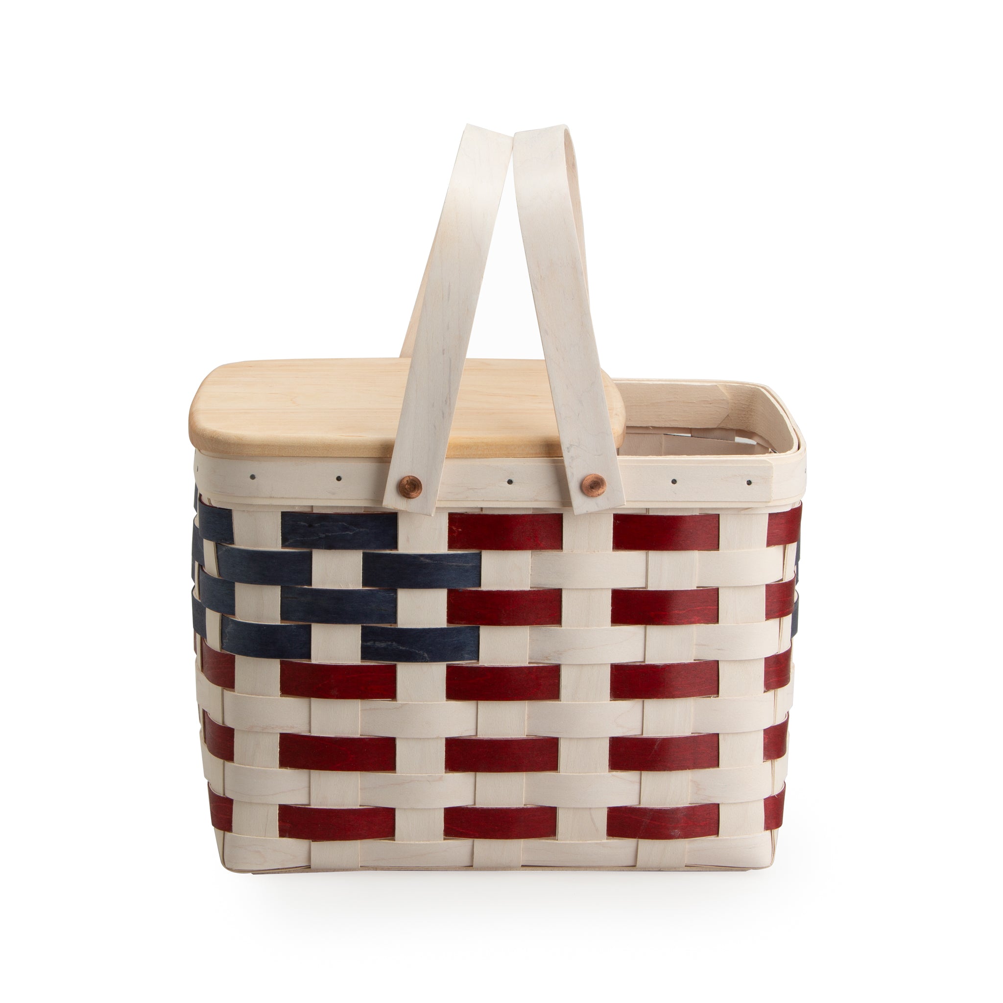 Americana Homestead Picnic Basket with Lid and Protectors - White - 图片 9