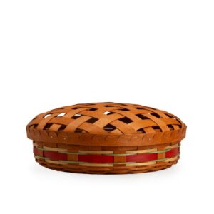 Apple Picking Medium Pie Basket with Lid and Protector - Red