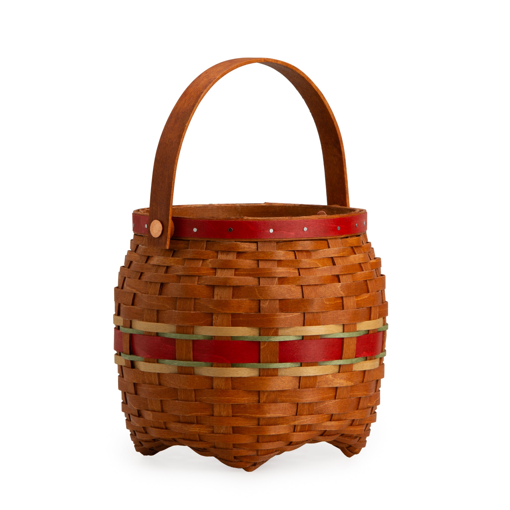 Apple Picking Small Round Basket with Protector - Red - 图片 7