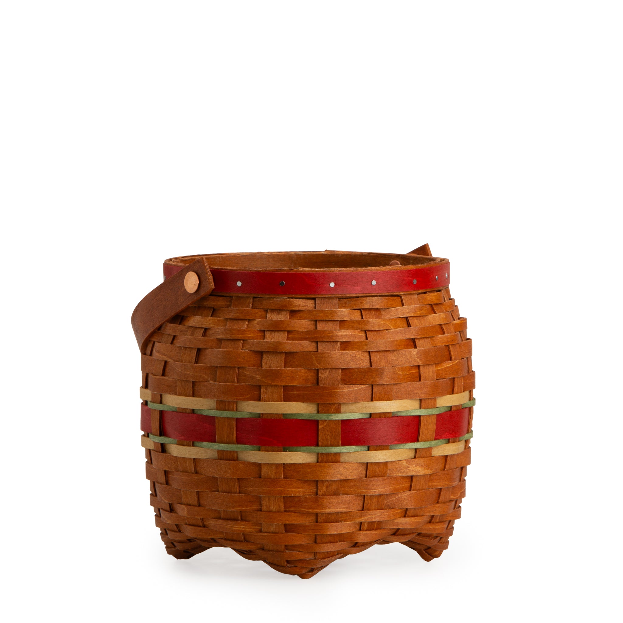 Apple Picking Small Round Basket with Protector - Red - 图片 8