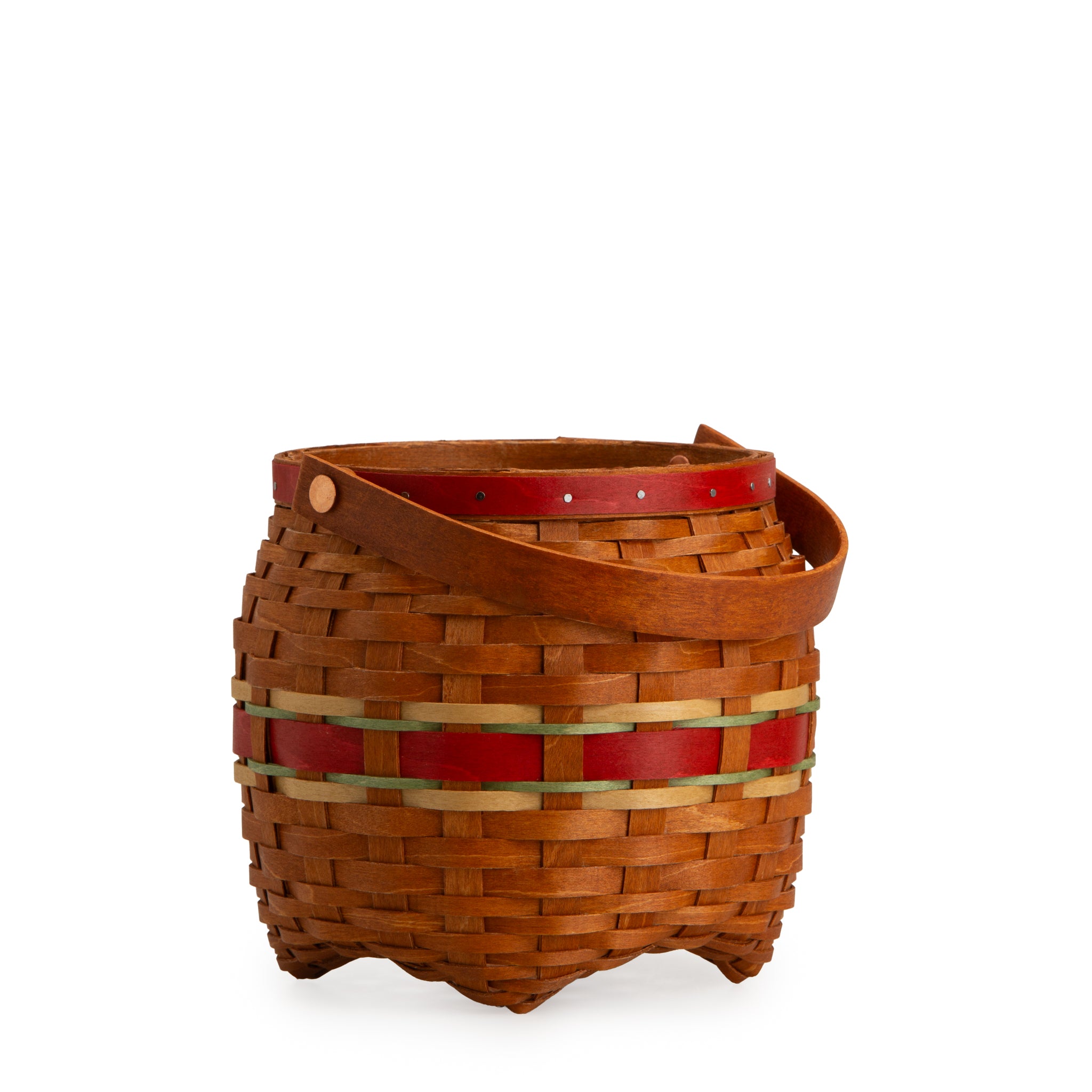 Apple Picking Small Round Basket with Protector - Red - 图片 9