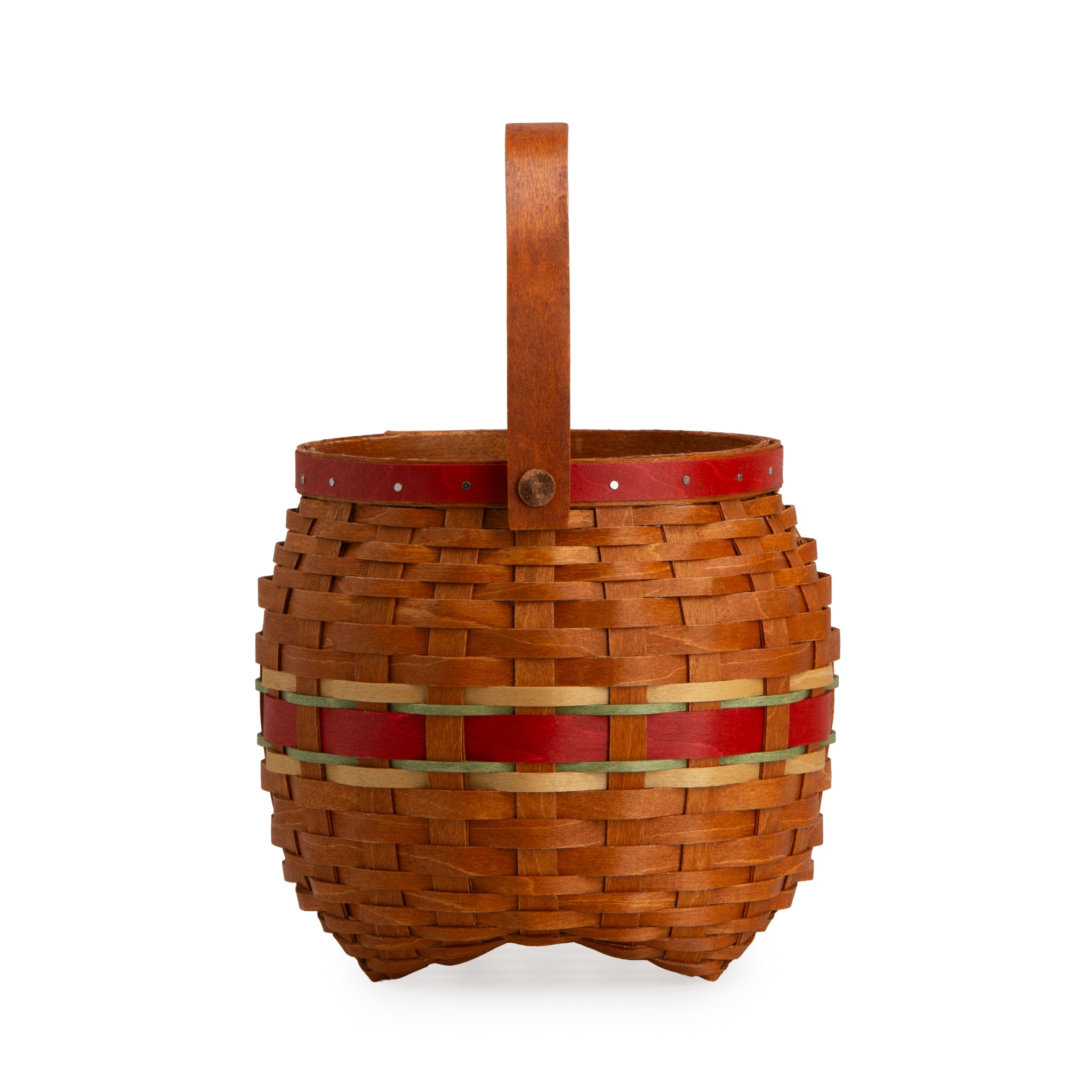 Apple Picking Small Round Basket with Protector - Red - 图片 10