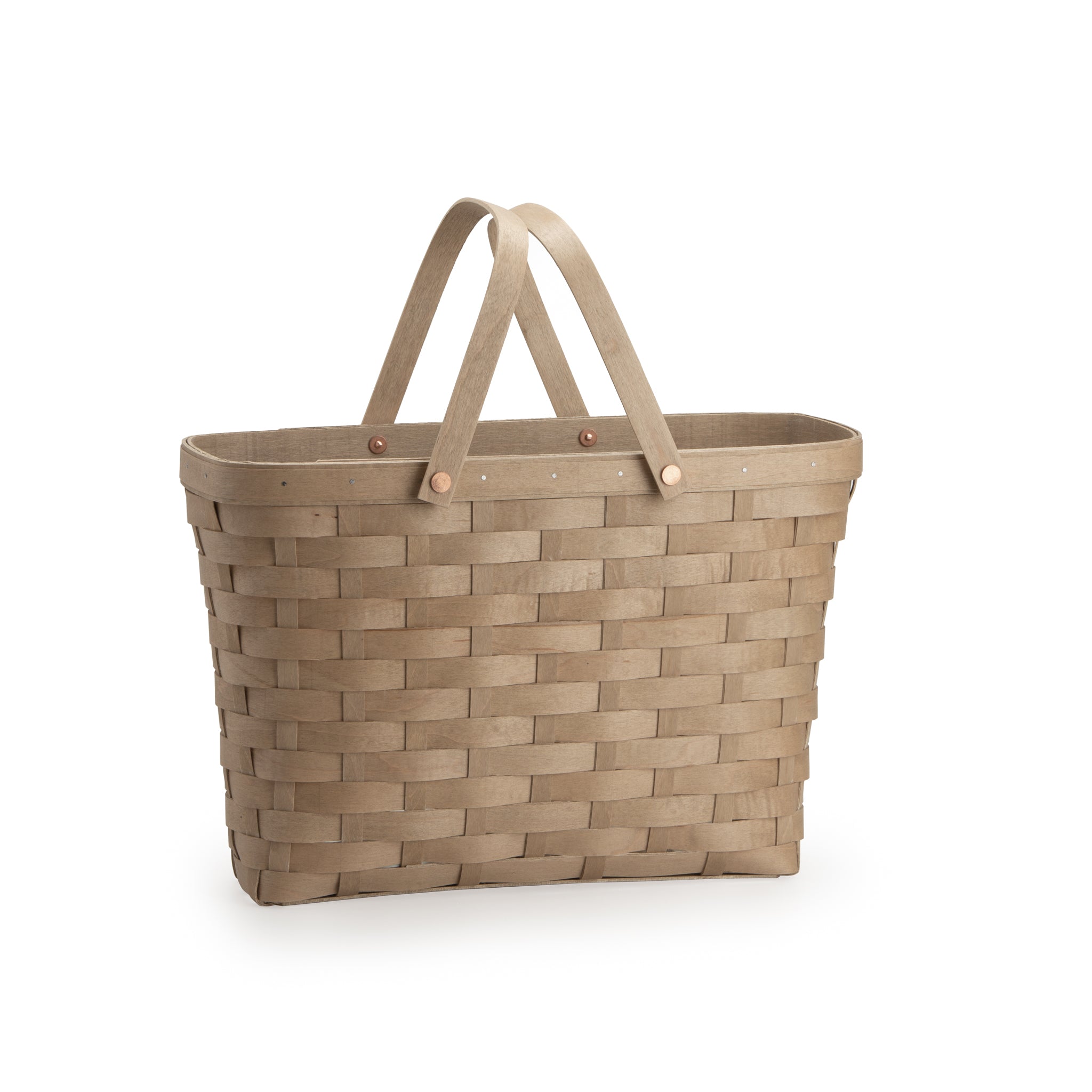 Handled Tote Basket with Protector - Pale Grey - 图片 2