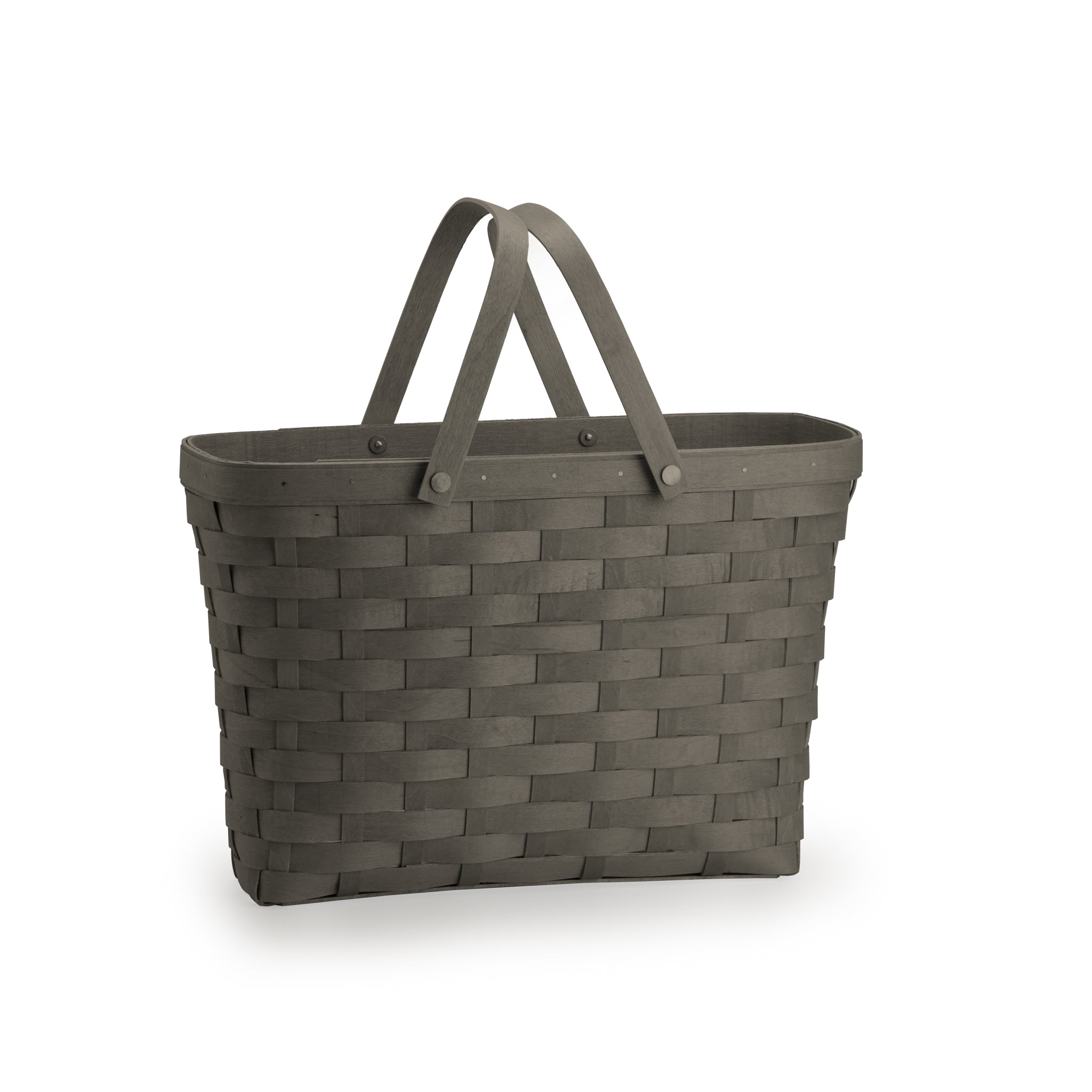Handled Tote Basket - Pewter - 图片 2