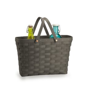 Handled Tote Basket - Pewter