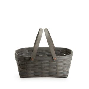 Oval Picnic Basket - Pewter