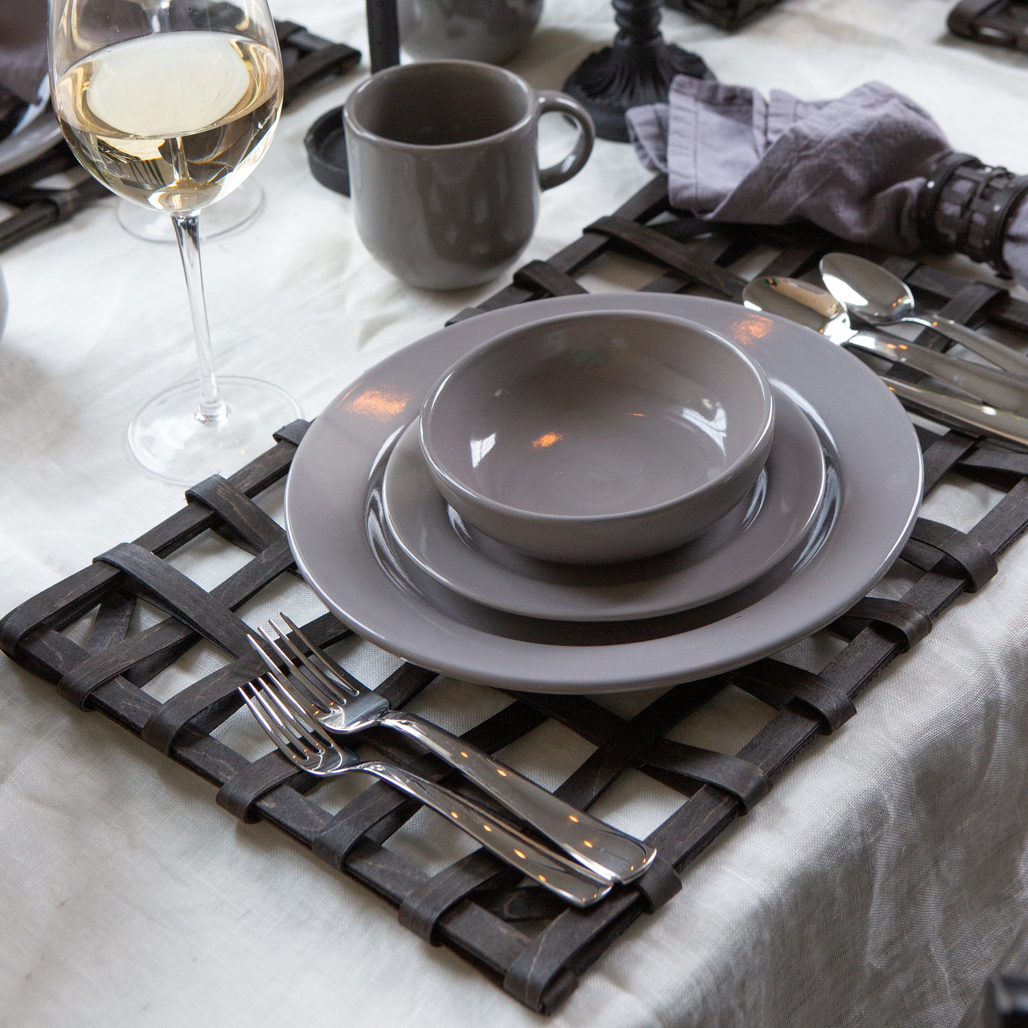 1896 Placemat Set - Black - 图片 3