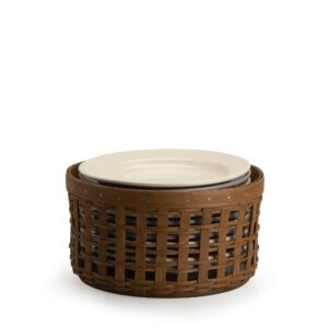 1896 Plate Storage Basket Set with Protector - Vintage