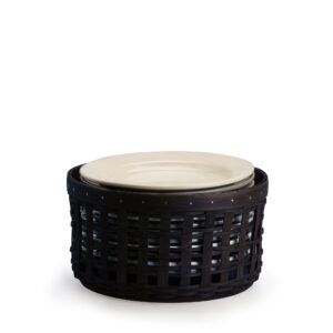 1896 Plate Storage Basket with Protector - Black