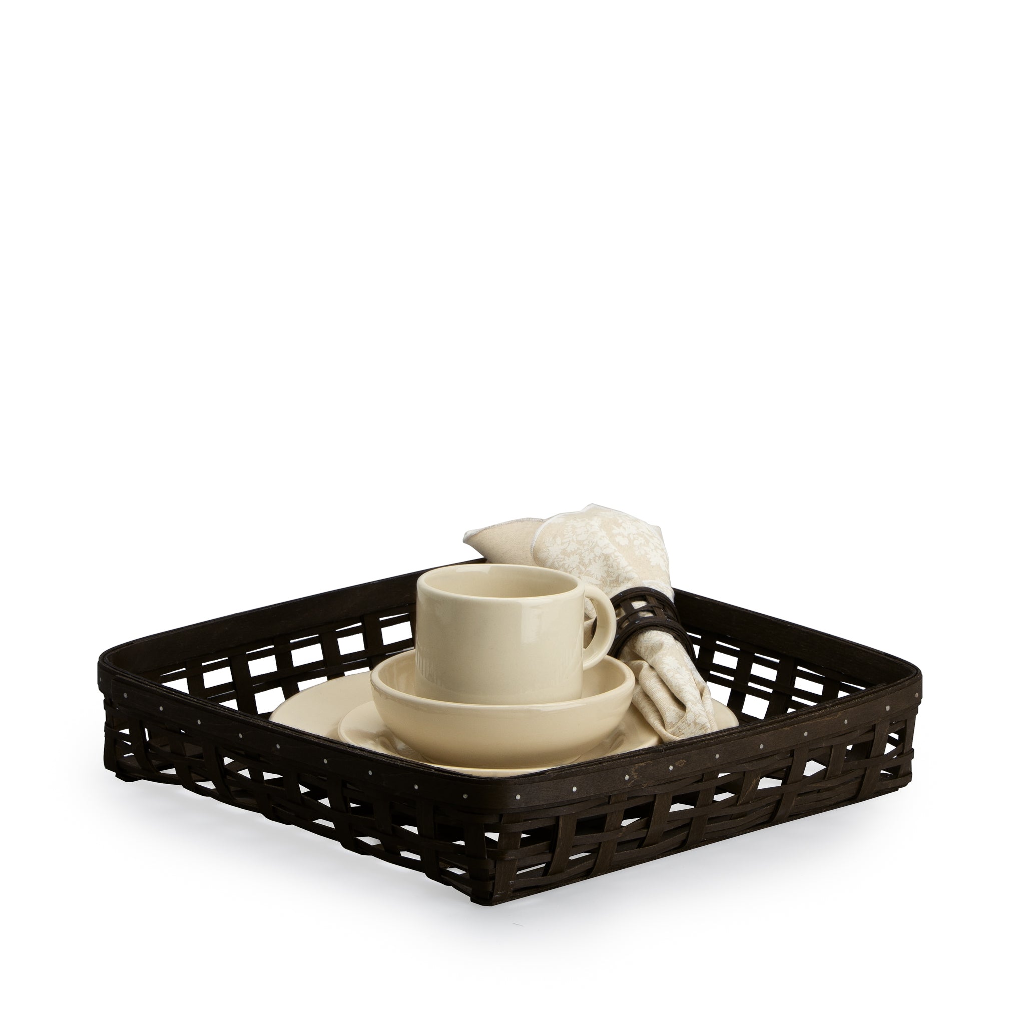 1896 Large Square Basket - Black - 图片 2