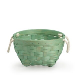 Medium Inter-stacking Rope Basket with Protector - Mint