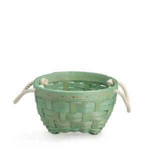 Small Inter-stacking Rope Basket with Protector - Mint