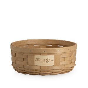 Celebrations Thank You Basket with Protector - Light Brown
