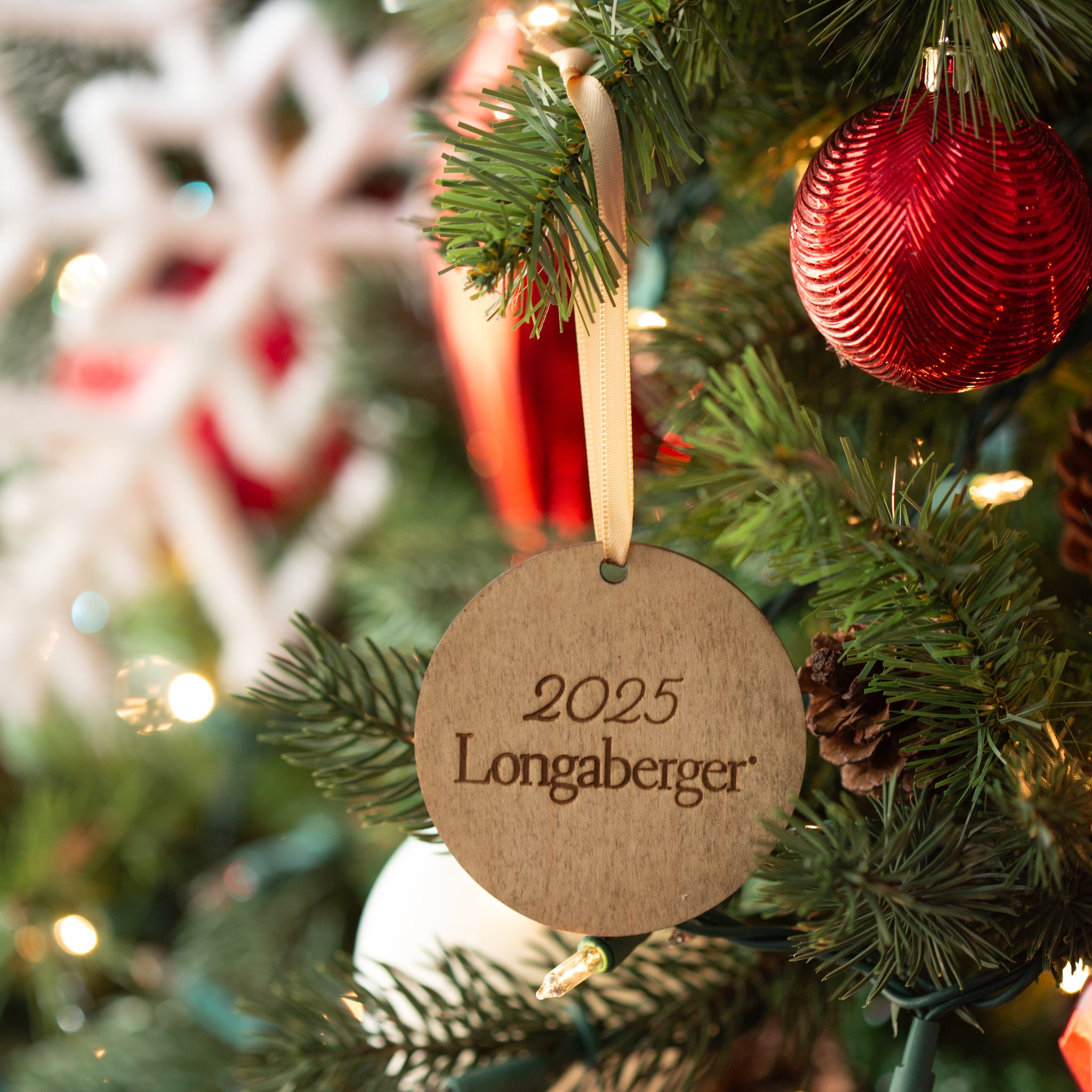 Christmas Wooden Circle Ornament - 2025 Longaberger - 图片 2