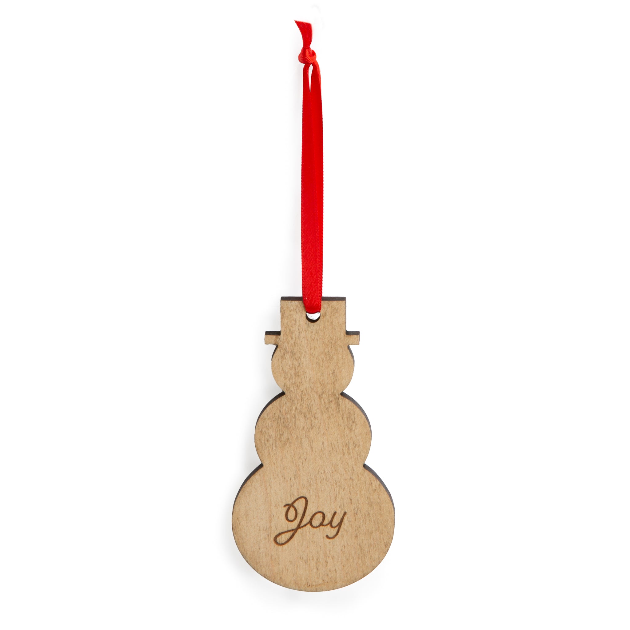 Christmas Wooden Snowman Ornament - Joy