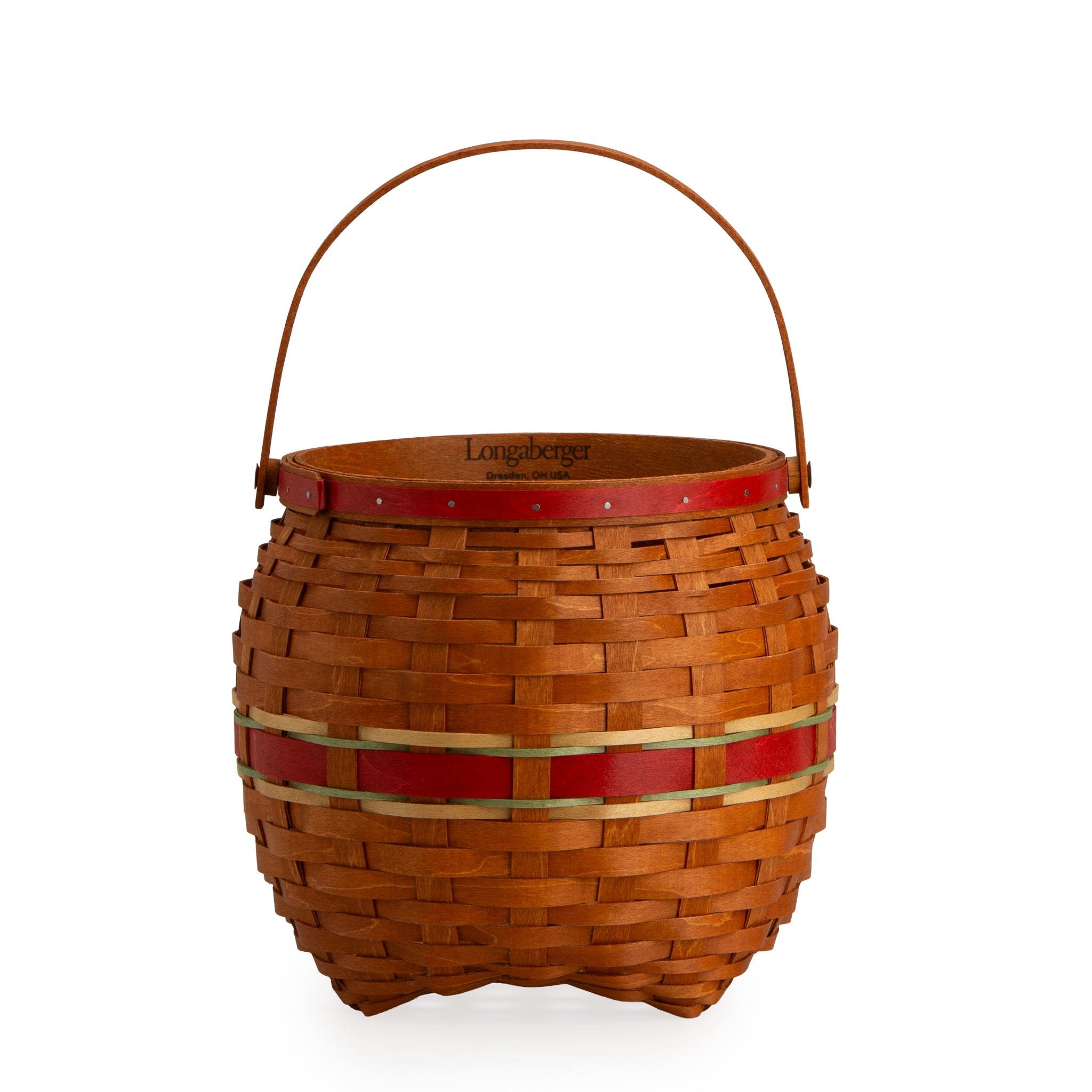 Collector's Apple Picking Medium Round Basket with Protector - Red - 图片 7