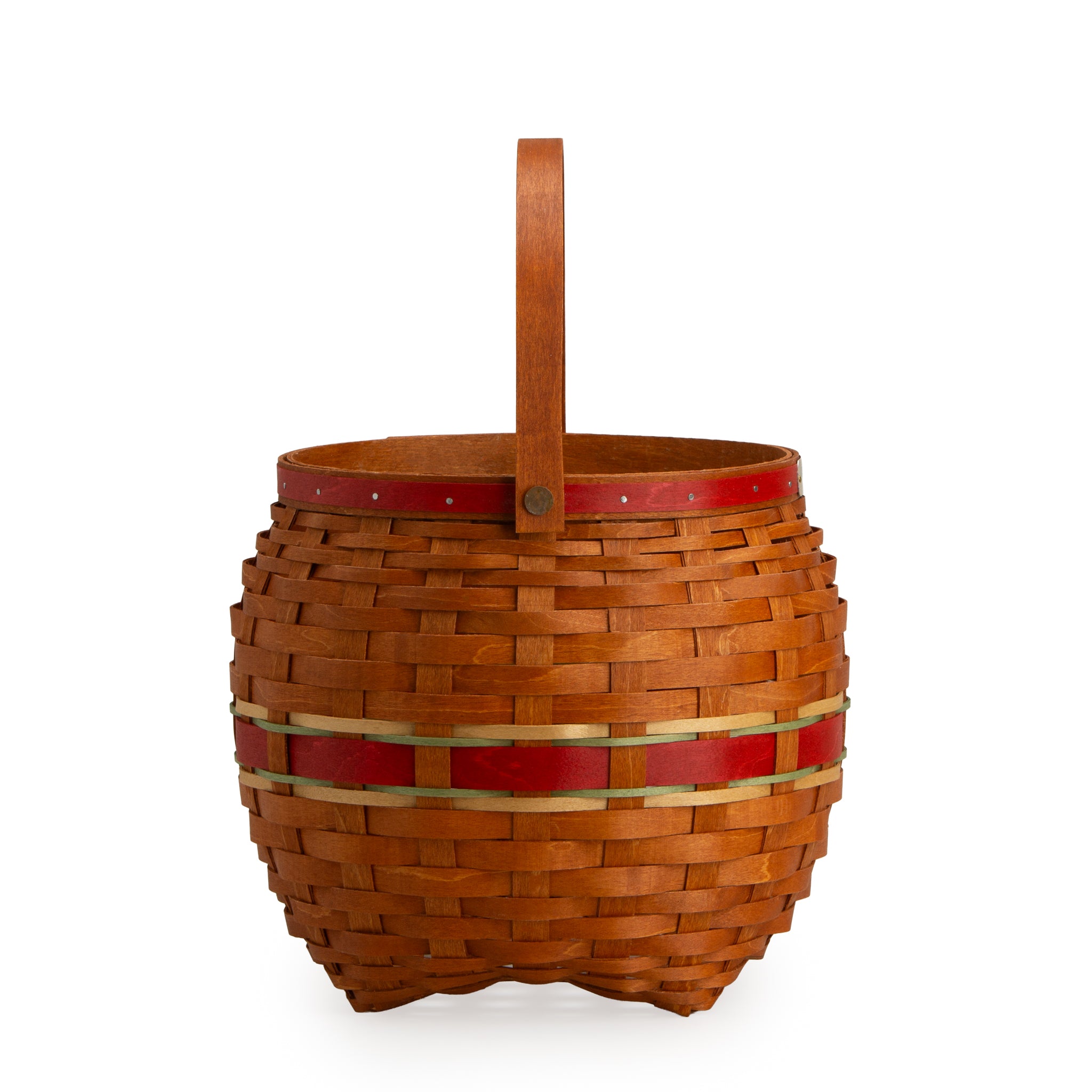 Collector's Apple Picking Medium Round Basket with Protector - Red - 图片 11