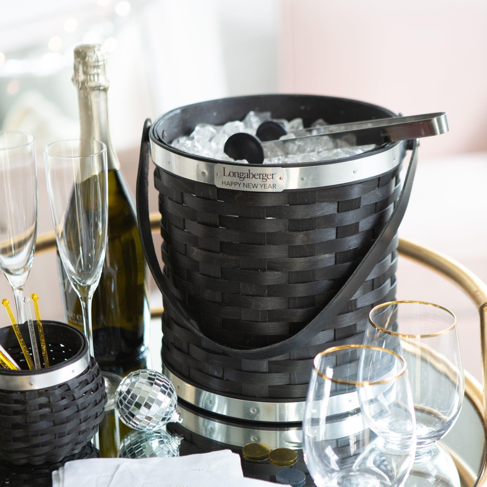 Collector's New Year's Eve Bottle Chiller Basket with Protector - Aluminum - 图片 5