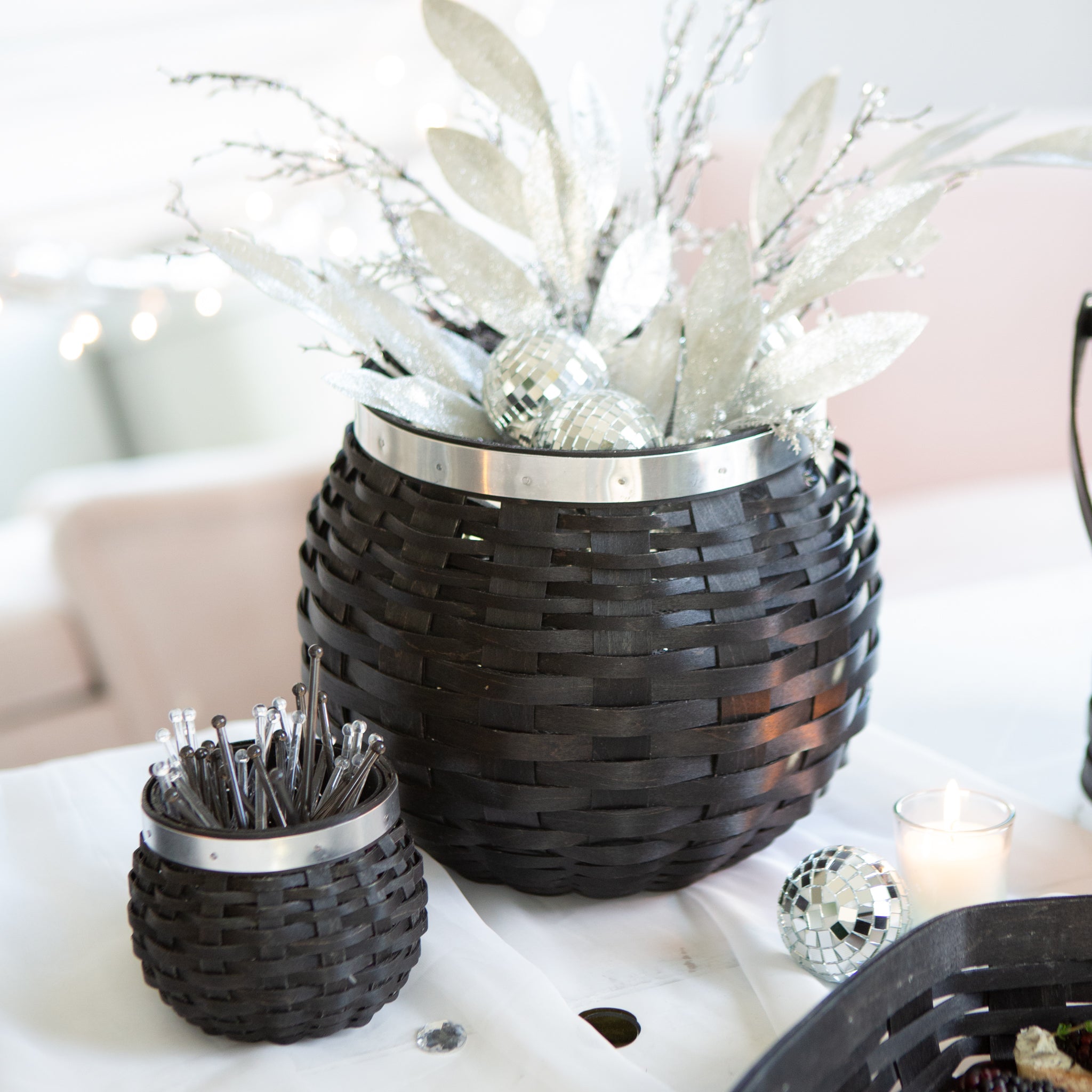 Elegance Medium Ball Drop Bowl Basket with Protector - Aluminum - 图片 4