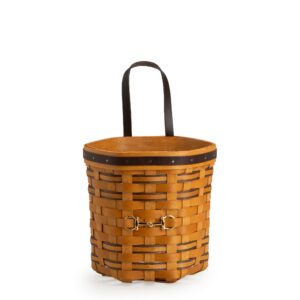 Equestrian Hanging Basket with Protector - Leather Trim