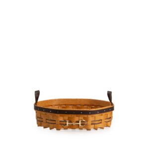 Equestrian Small Tray Basket with Protector - Leather Trim