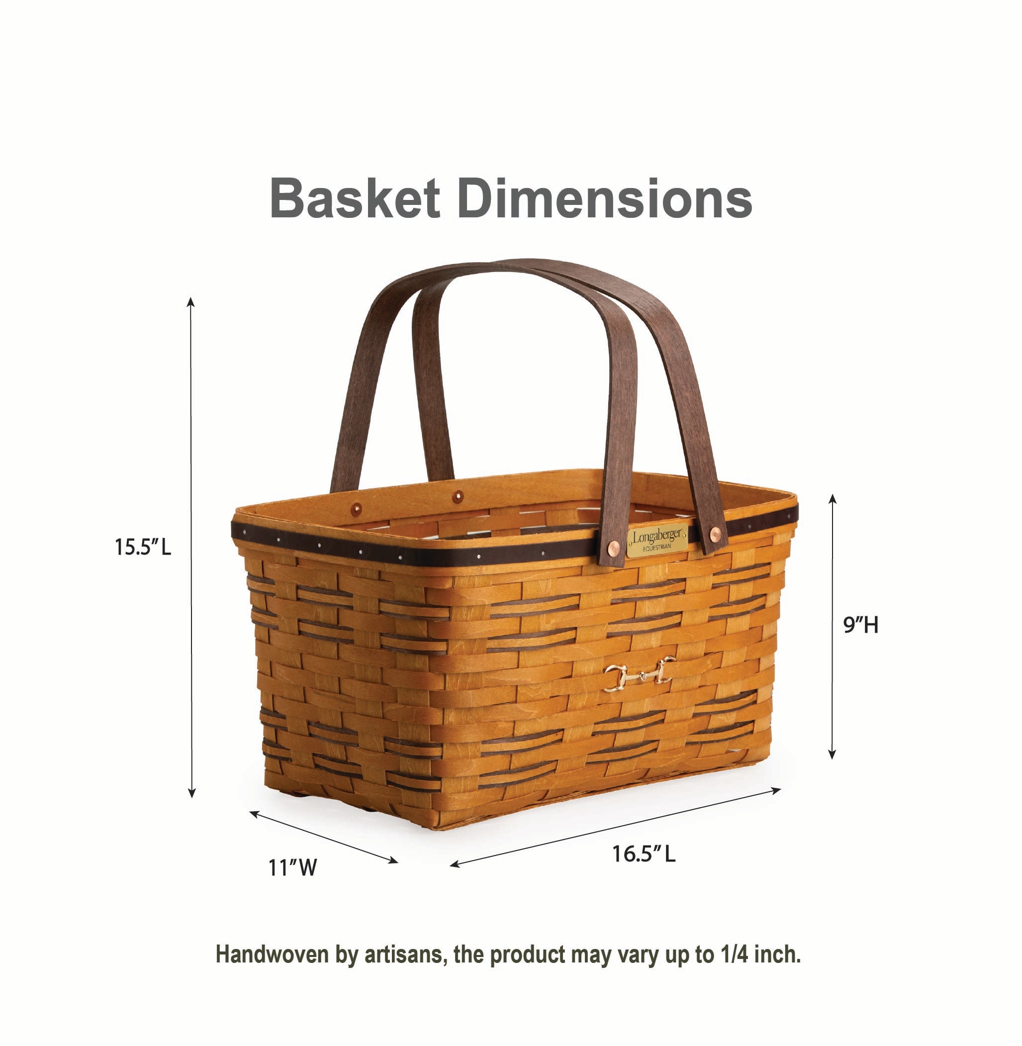 Collector's Equestrian Large Market Basket with Protector - Leather Trim - 图片 2