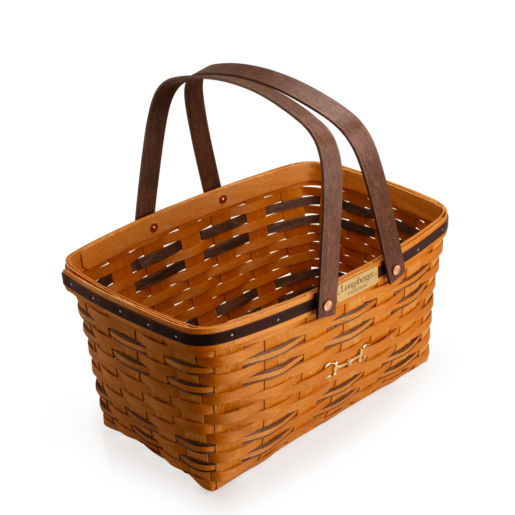 Collector's Equestrian Large Market Basket with Protector - Leather Trim - 图片 10
