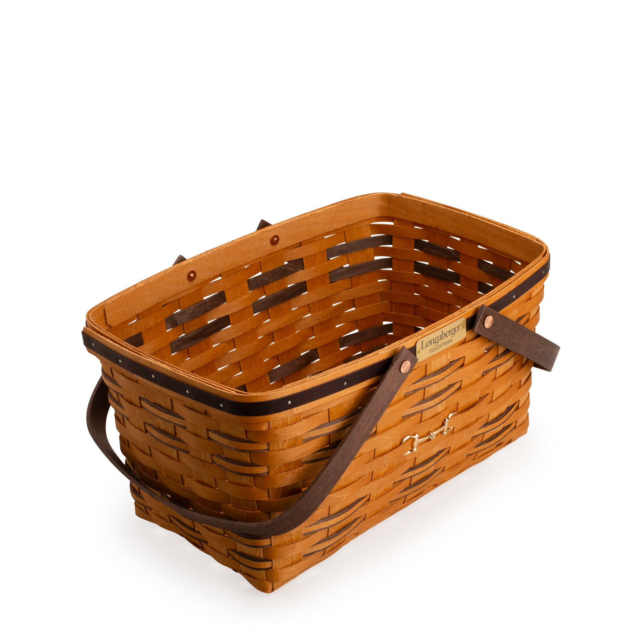 Collector's Equestrian Large Market Basket with Protector - Leather Trim - 图片 11