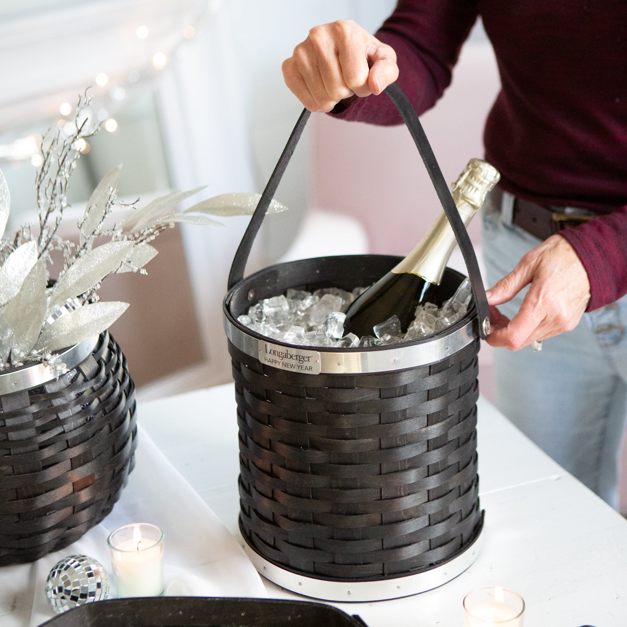 Collector's New Year's Eve Bottle Chiller Basket with Protector - Aluminum - 图片 6