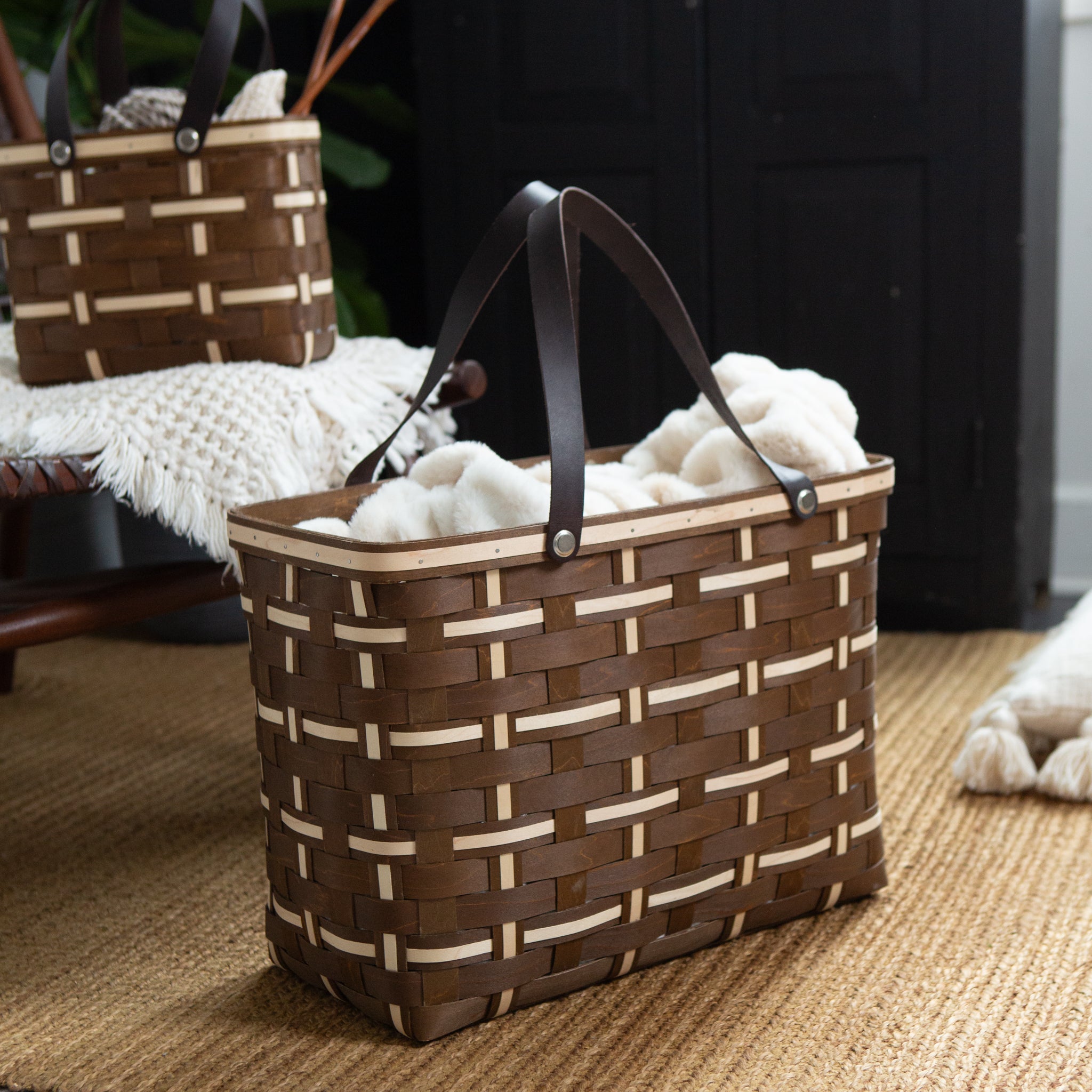 Everyday Large Tote Basket with Protector - Vintage - 图片 2