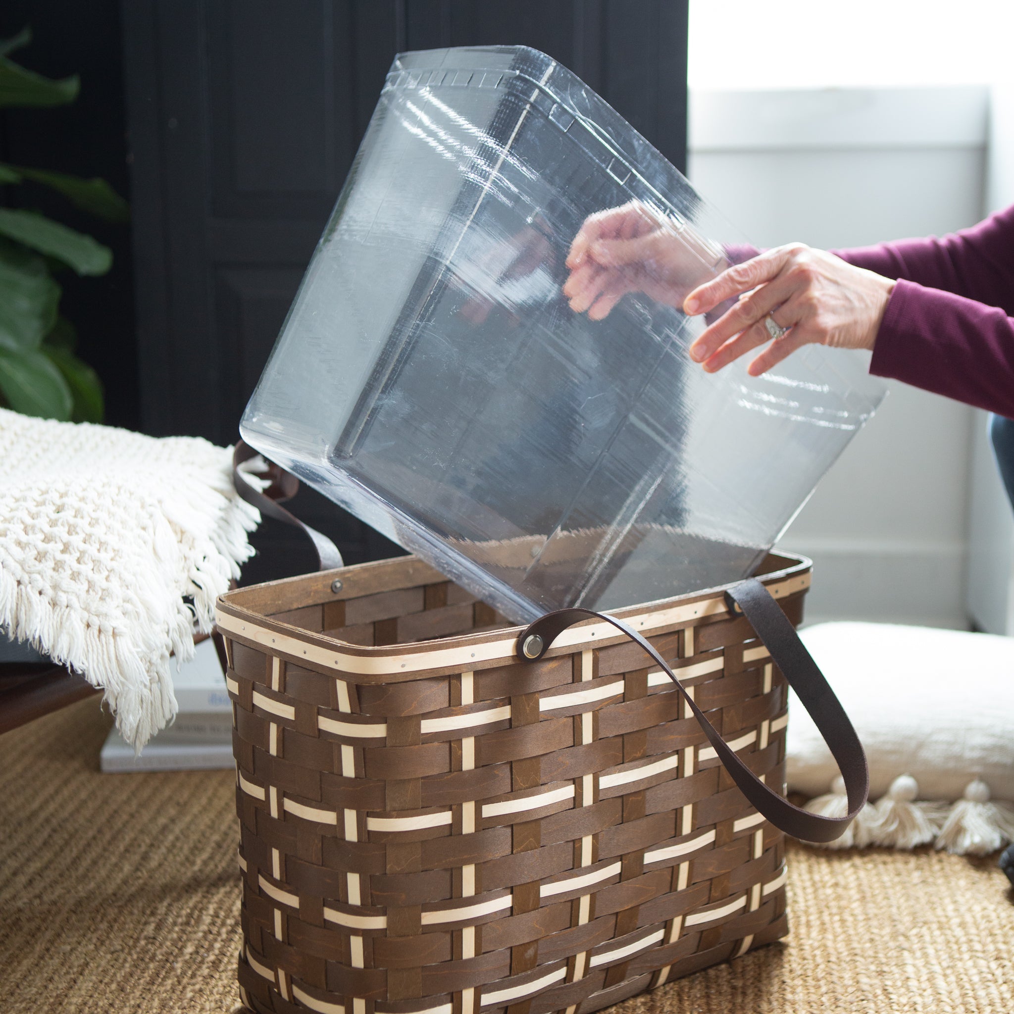 Everyday Large Tote Basket with Protector - Vintage - 图片 3