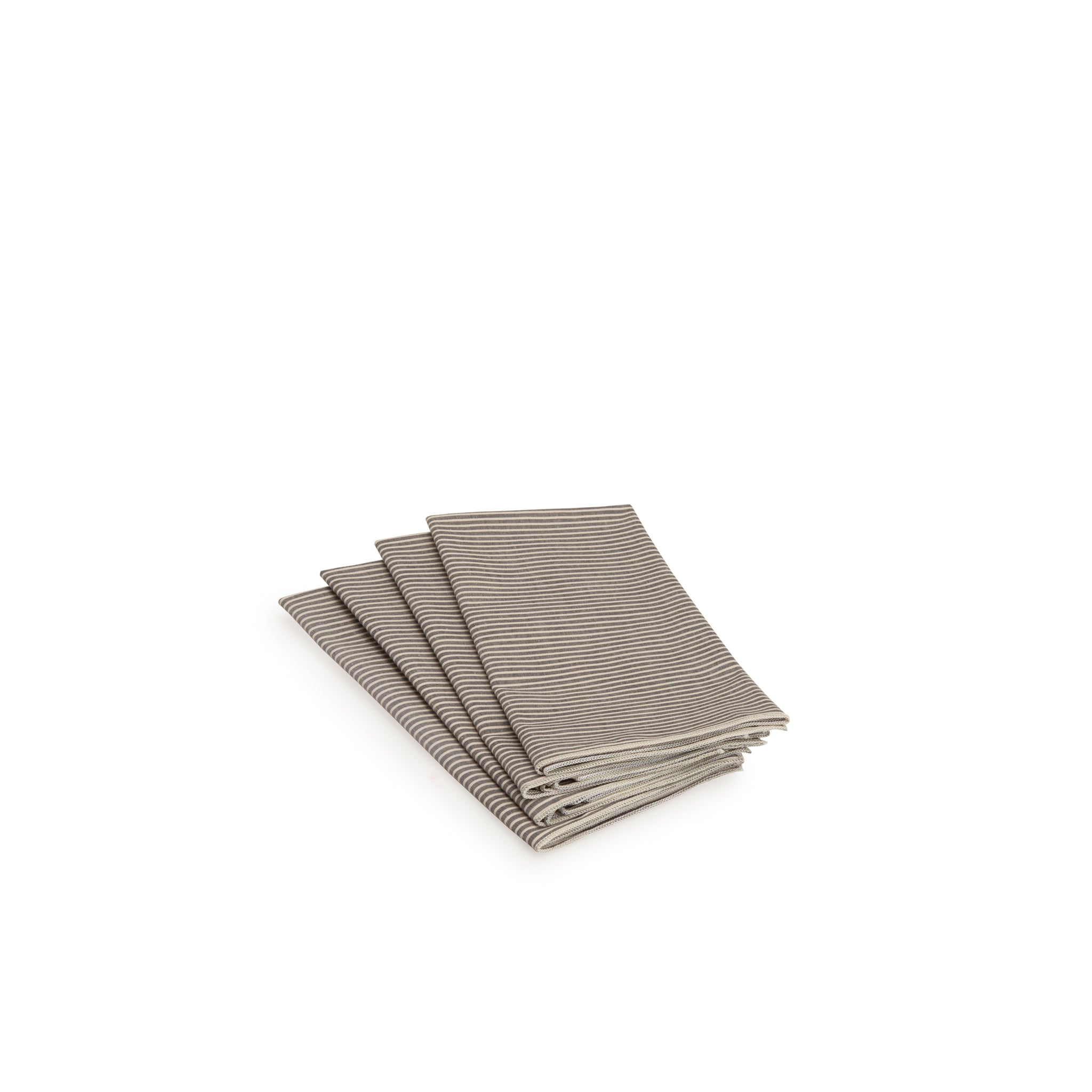 Napkin Set - Black Striped Chambray