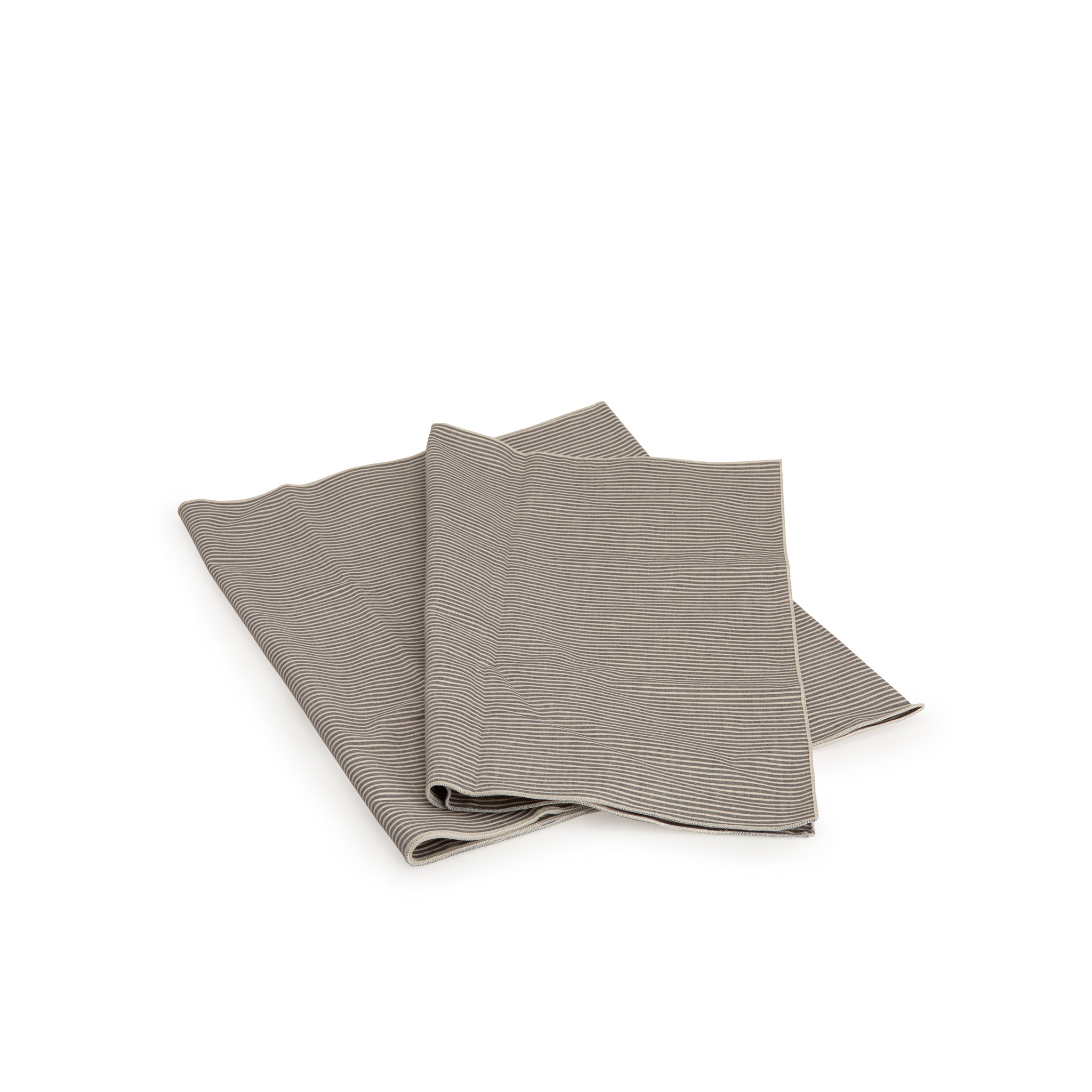 Table Runner - Black Striped Chambray
