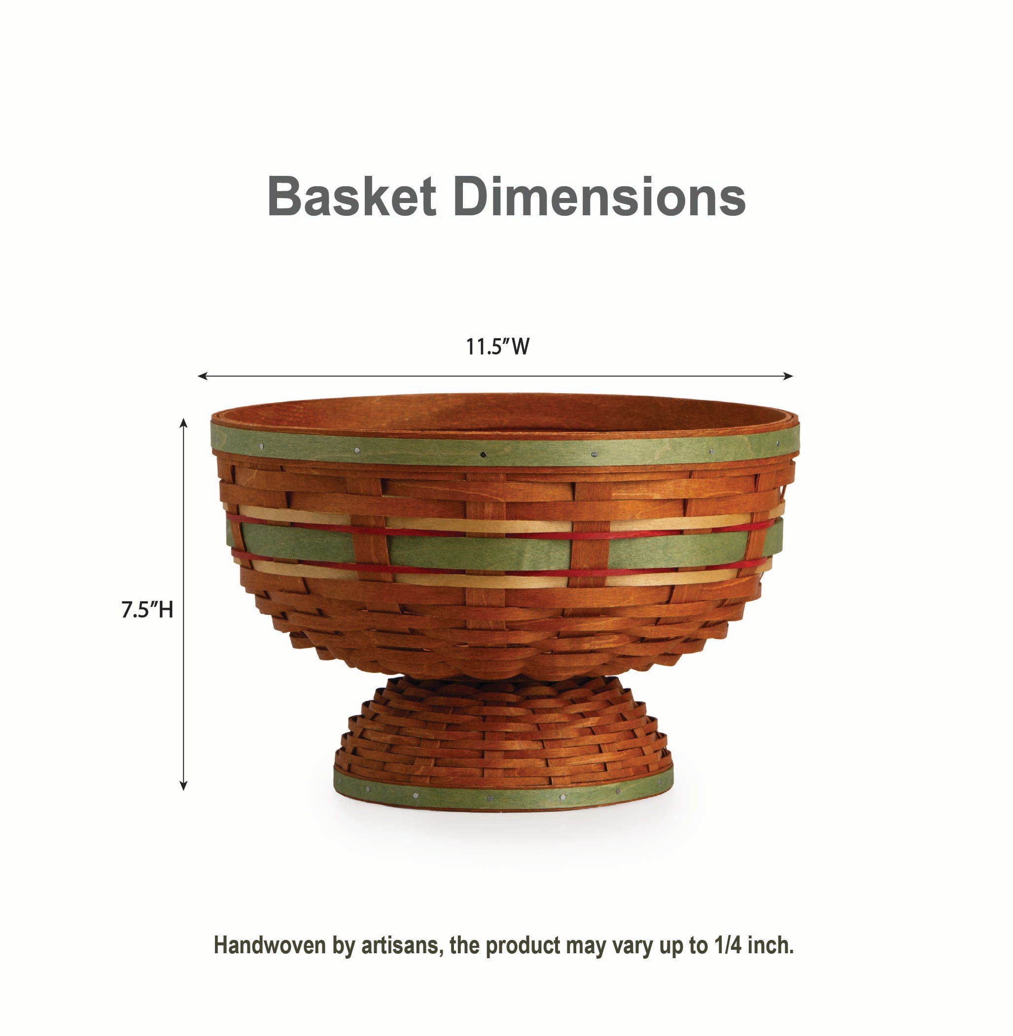 Apple Picking Medium Footed Fruit Bowl Basket with Protector - Green - 图片 2