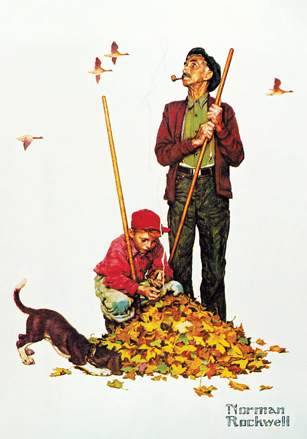 Norman Rockwell Leaf Basket with Protector - Light Brown - 图片 5