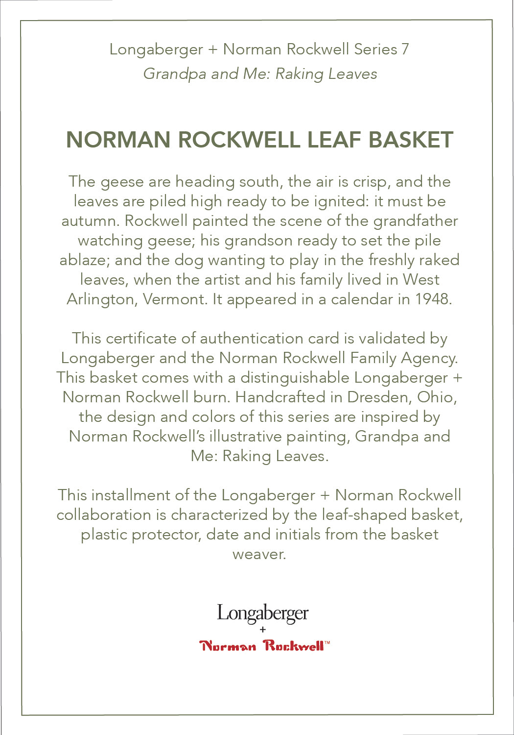 Norman Rockwell Leaf Basket with Protector - Light Brown - 图片 6