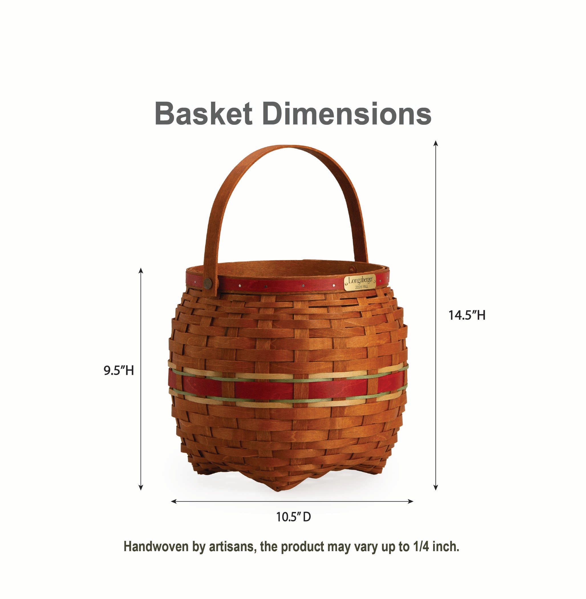 Collector's Apple Picking Medium Round Basket with Protector - Green - 图片 2