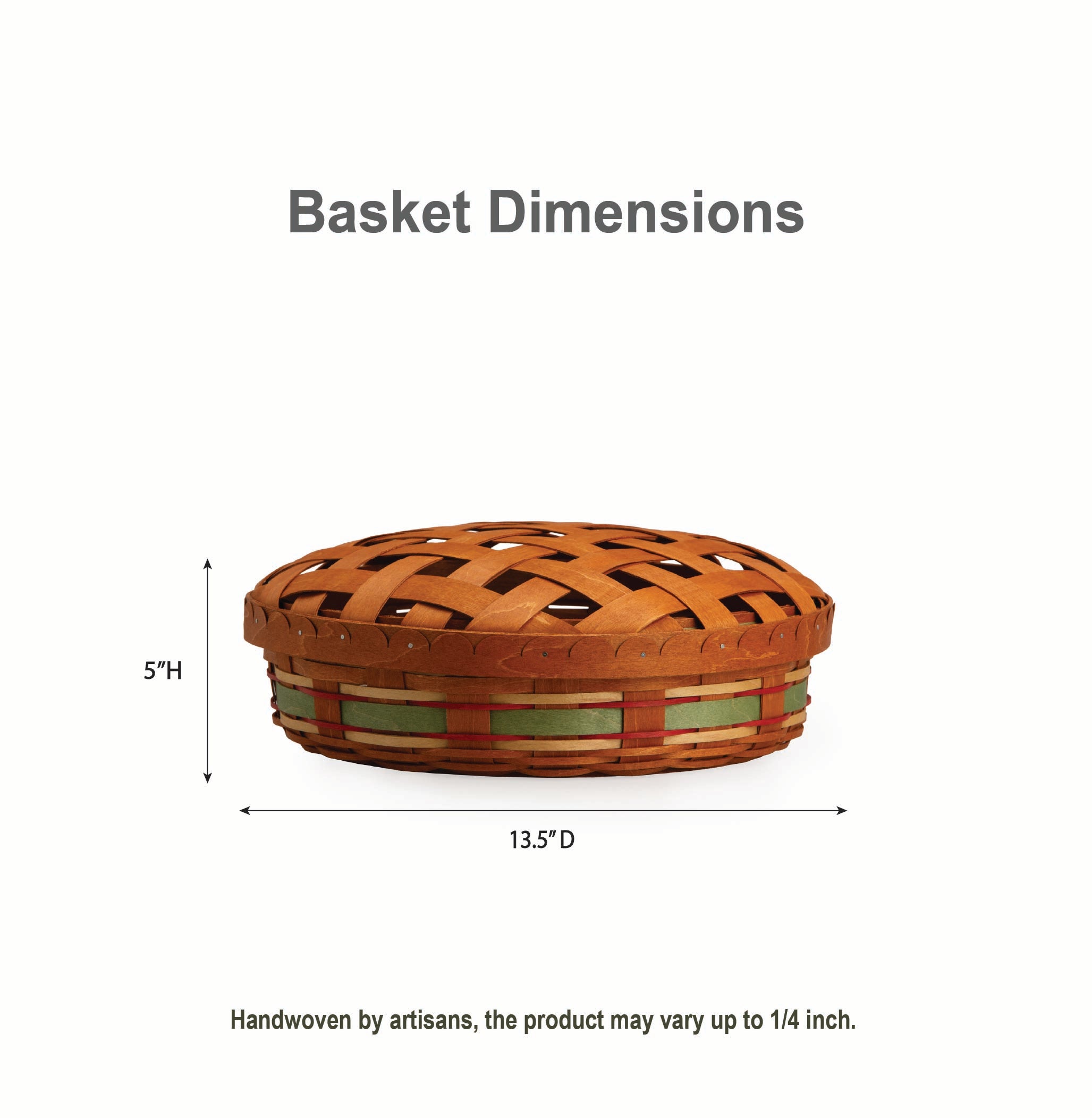 Apple Picking Medium Pie Basket with Lid and Protector - Green - 图片 2