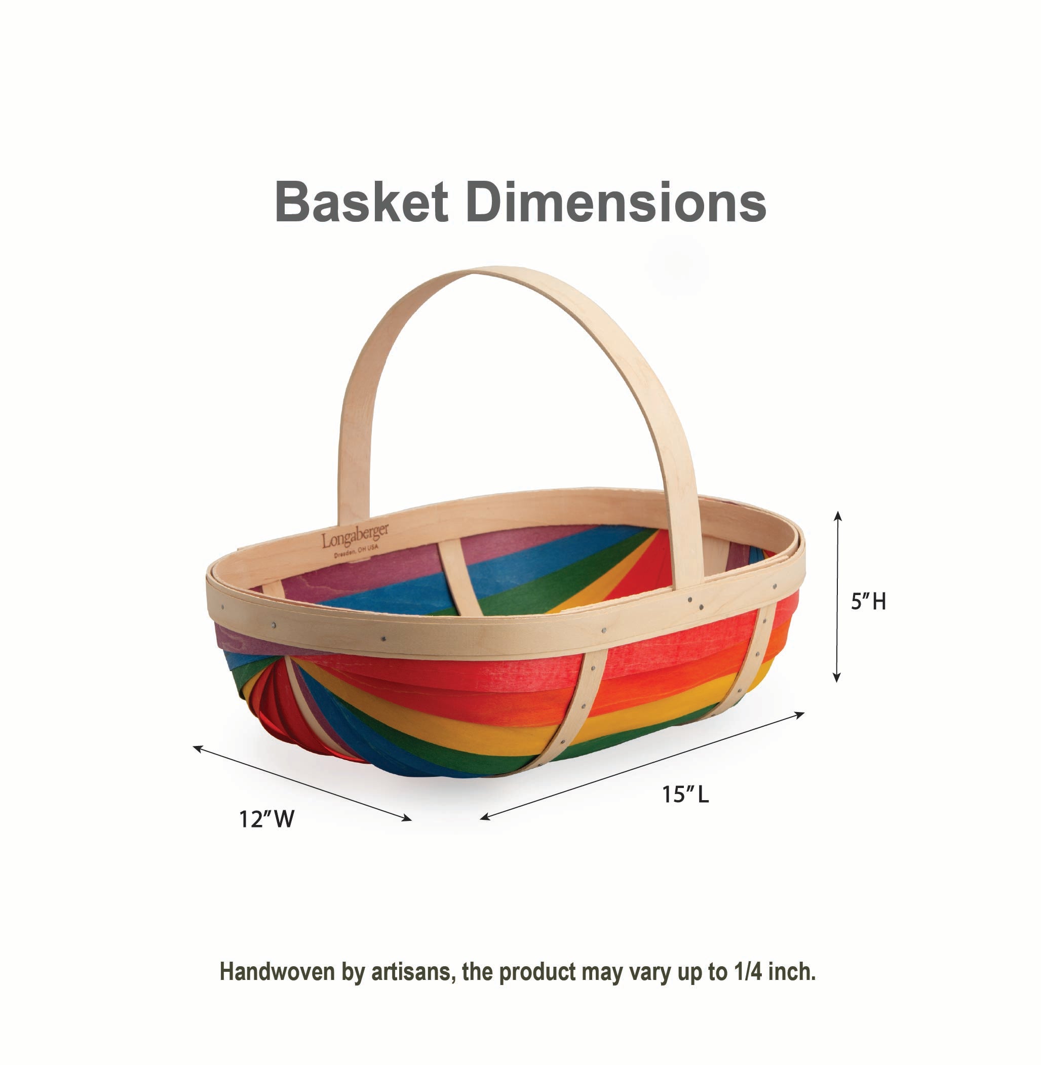 Rainbow Large Trug Basket with Protector - Multi - 图片 2