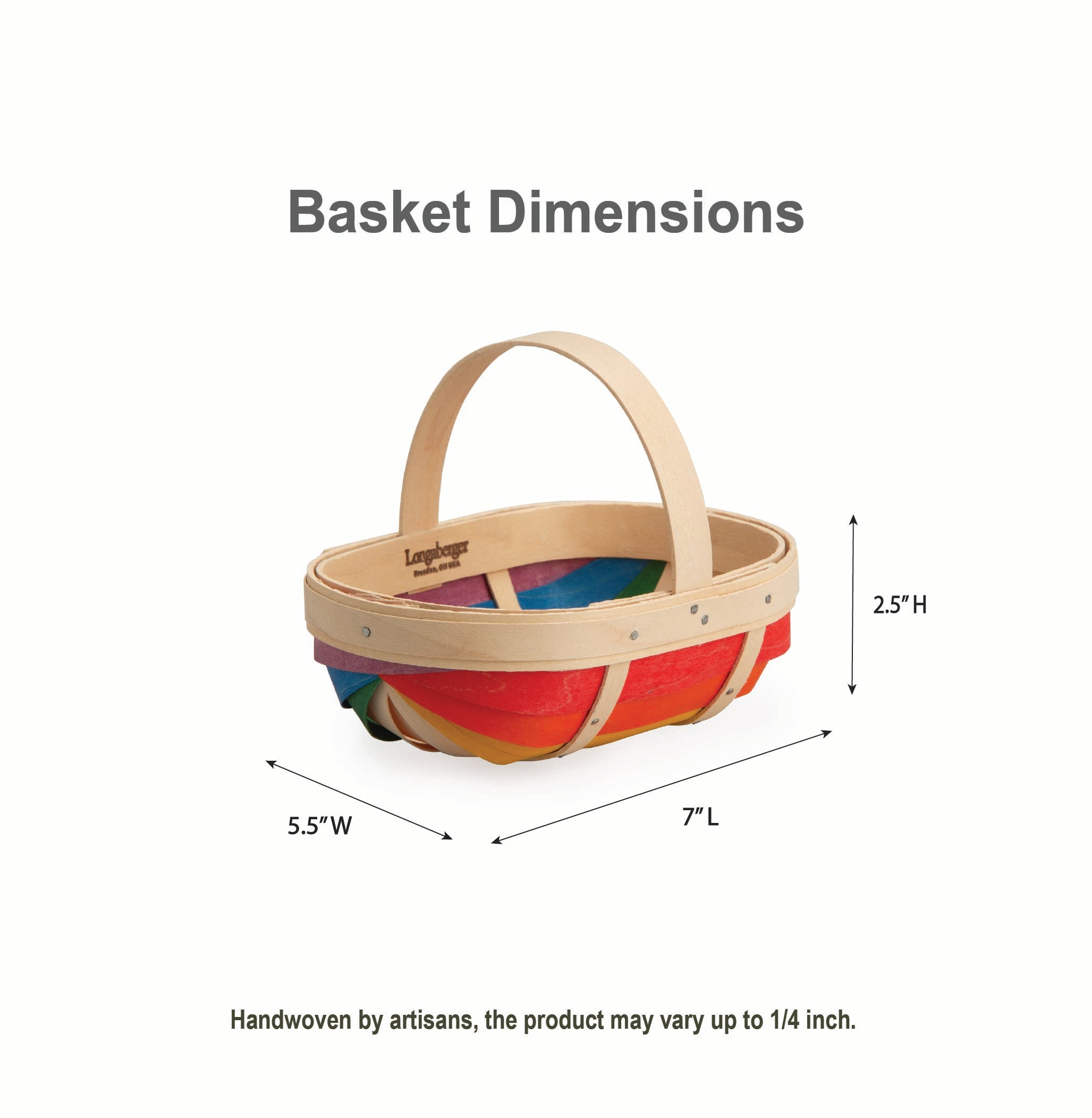 Rainbow Small Trug Basket with Protector - Multi - 图片 2