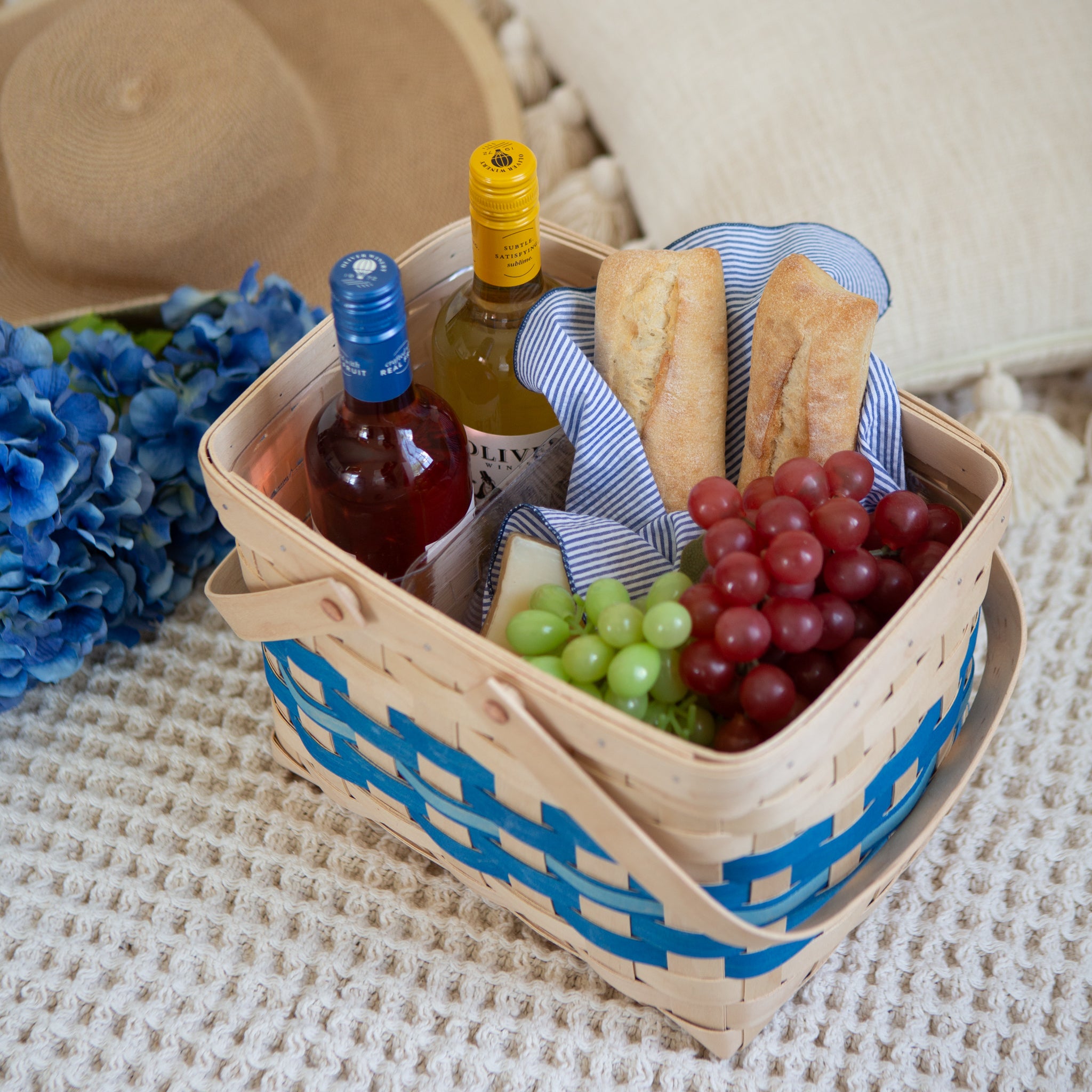 Spring Homestead Picnic Basket with Protectors - Blueberry - 图片 4