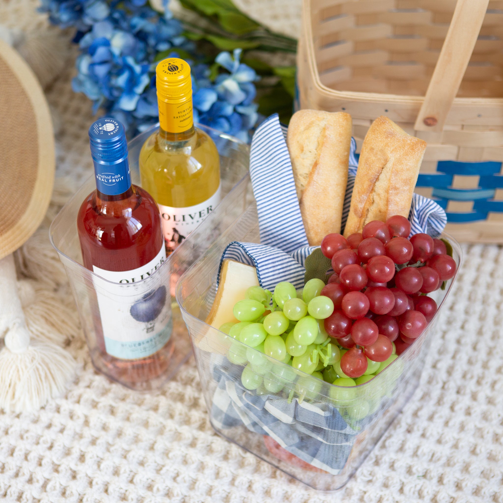 Spring Homestead Picnic Basket with Protectors - Blueberry - 图片 5