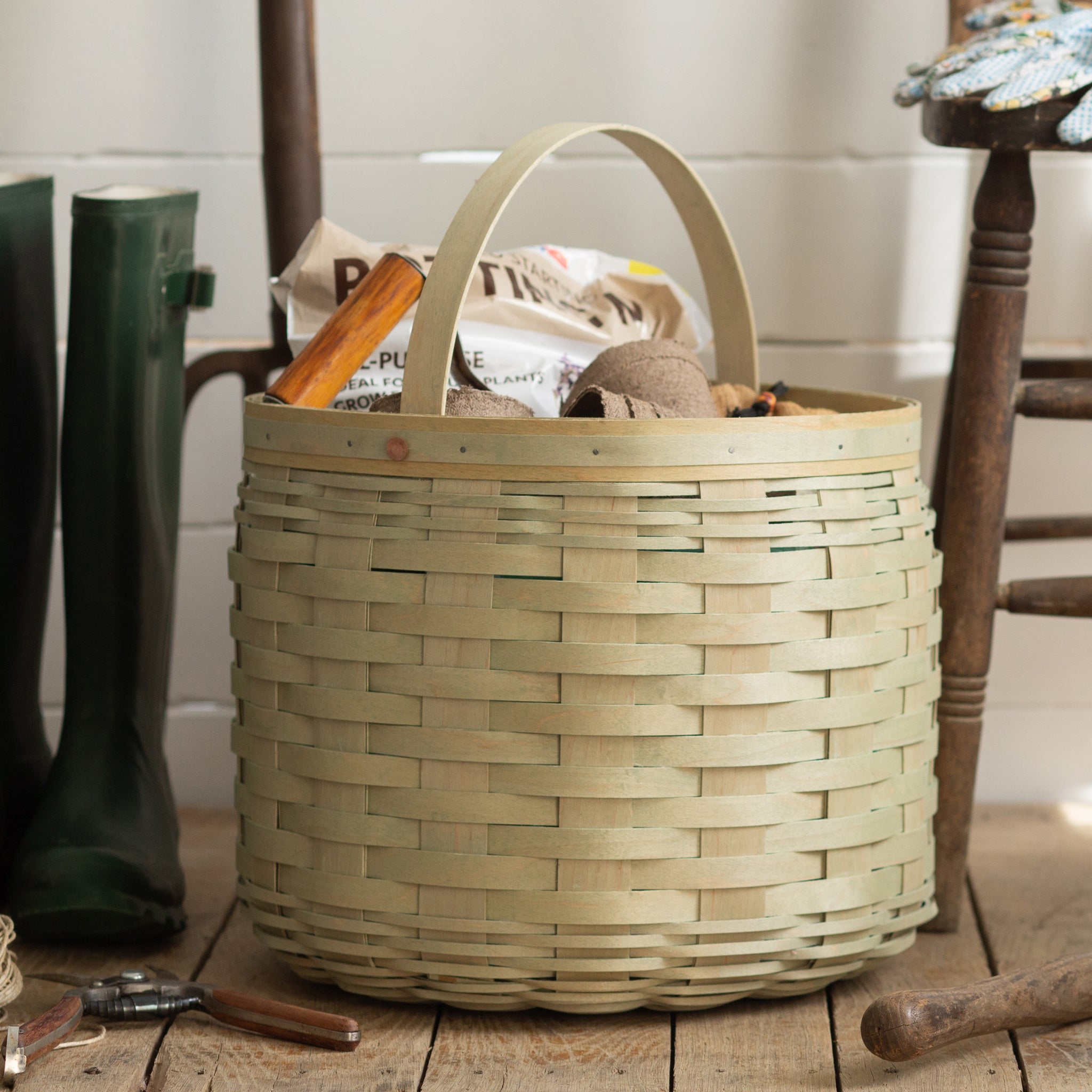 Round Storage Basket - Soft Green - 图片 2
