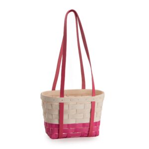Medium Boardwalk Basket - Pink and White