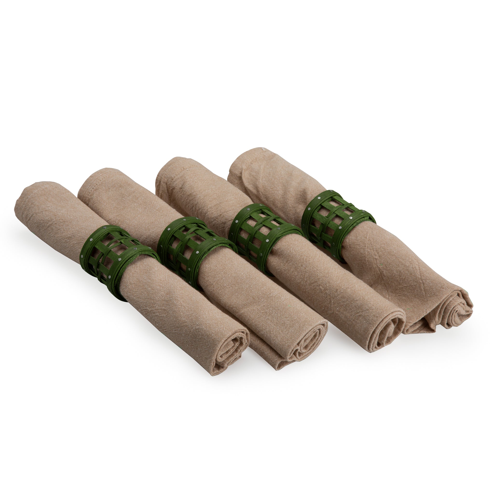 1896 Napkin Ring Set - Bold Green - 图片 2