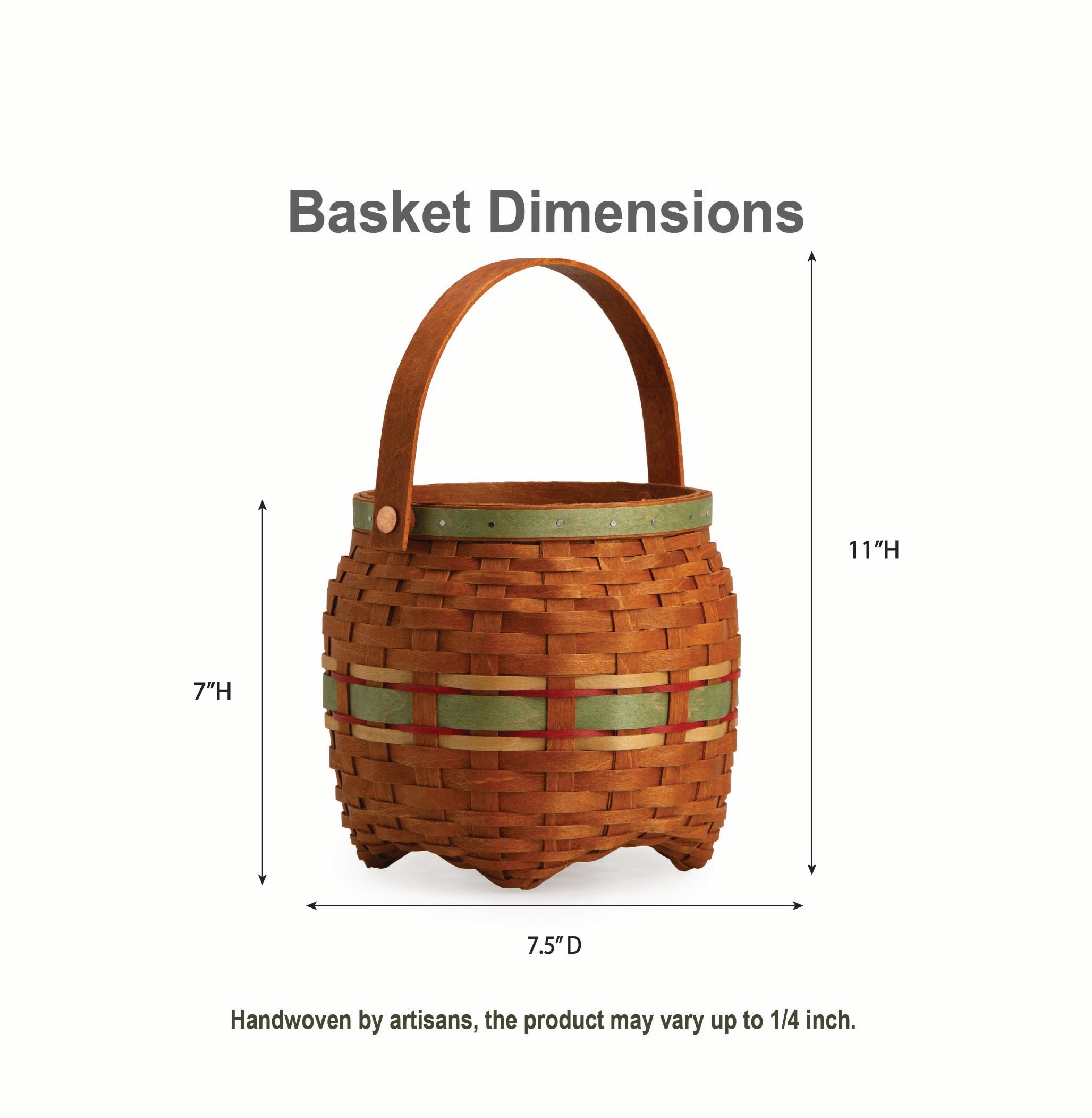 Apple Picking Small Round Basket with Protector - Red - 图片 2