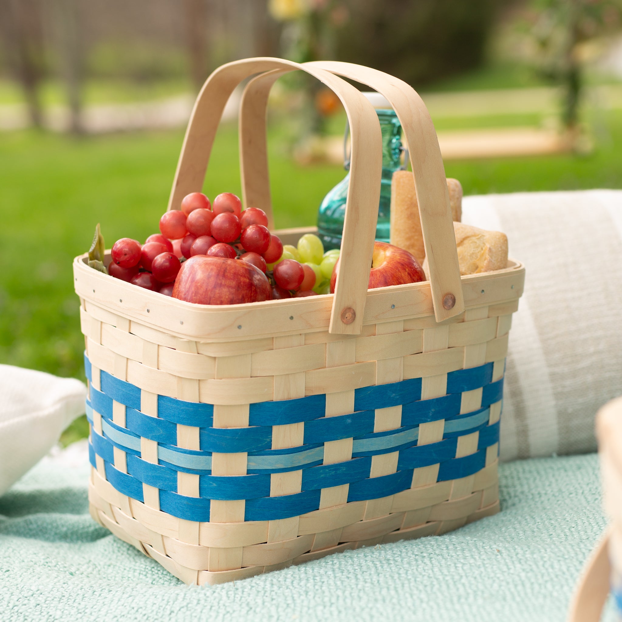 Spring Homestead Picnic Basket with Protectors - Blueberry - 图片 3
